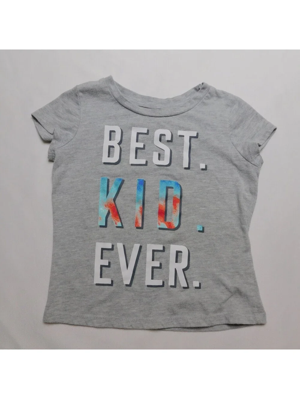 Dolgen Unisex Kids T Shirt 3T Grey Heather Best Kid Ever Graphic Tee Short Sleev